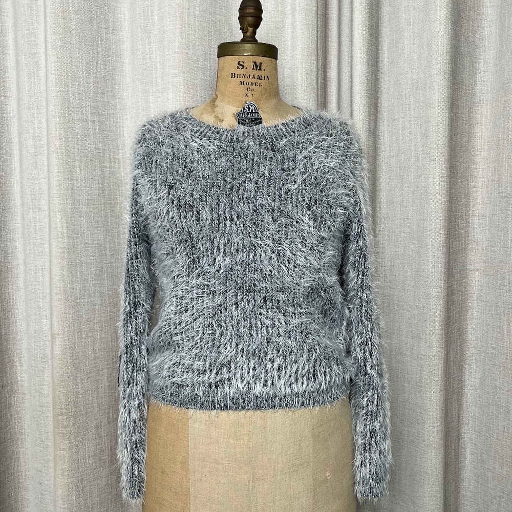 Silver Wishes Fuzzy, Cozy, Gray Lambswool Blend Sweater